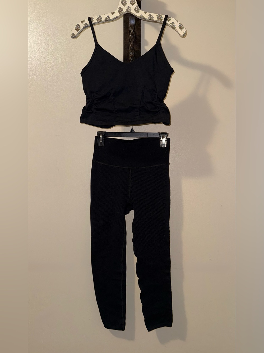 Free People Movement Black Good Karma Set;Top-M/L & Legging-Large